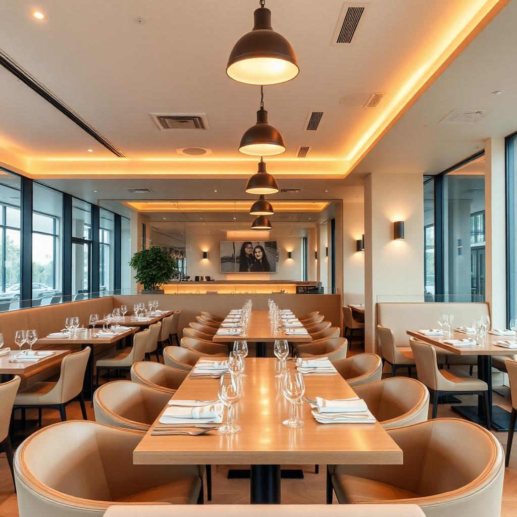 Elegant dining room ready for a booked service.
