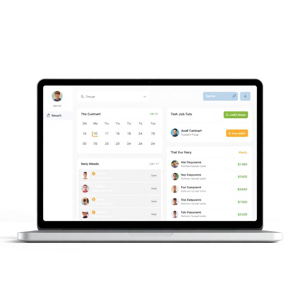 Booking dashboard with calendar and job pipeline.